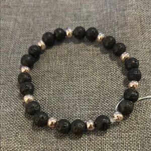 Black and Silver Beaded Bracelet